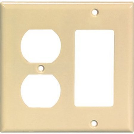 EATON WIRING DEVICES Wallplate 2G Recpt/Decr Std Iv 2157V-BOX